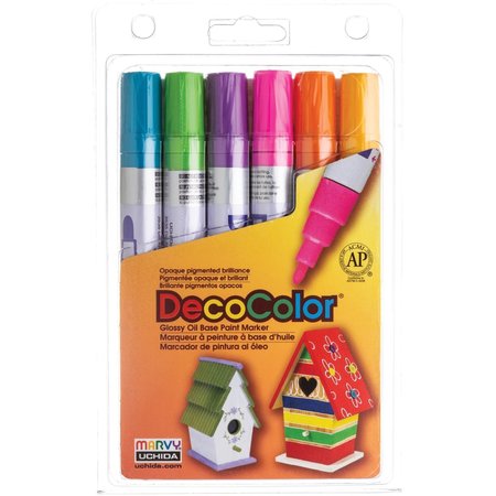 MARVY UCHIDA DecoColor Paint Marker, Broad, Set C 3006C